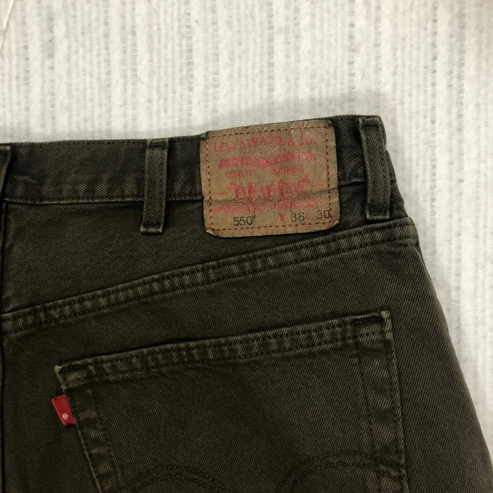 Levi's 550 Relaxed Fit Jeans Mens‎ W38 L30 Olive Green Denim Pants